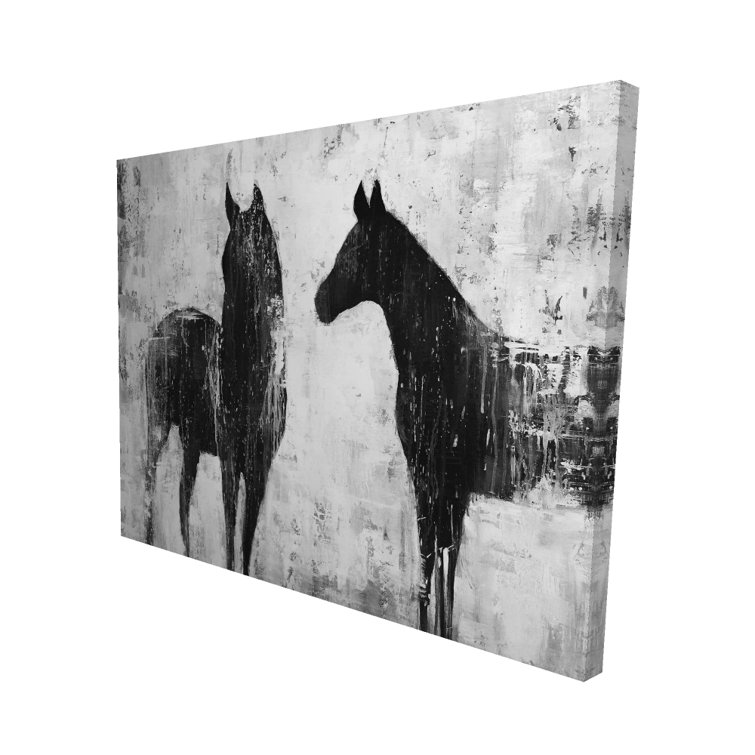 Begin Edition International Inc. Black And White Horses On Canvas